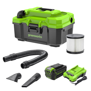 40V Brushless 3 Gallon Cordless Battery Wet/Dry Shop Vacuum w/ 4.0Ah Battery and Charger