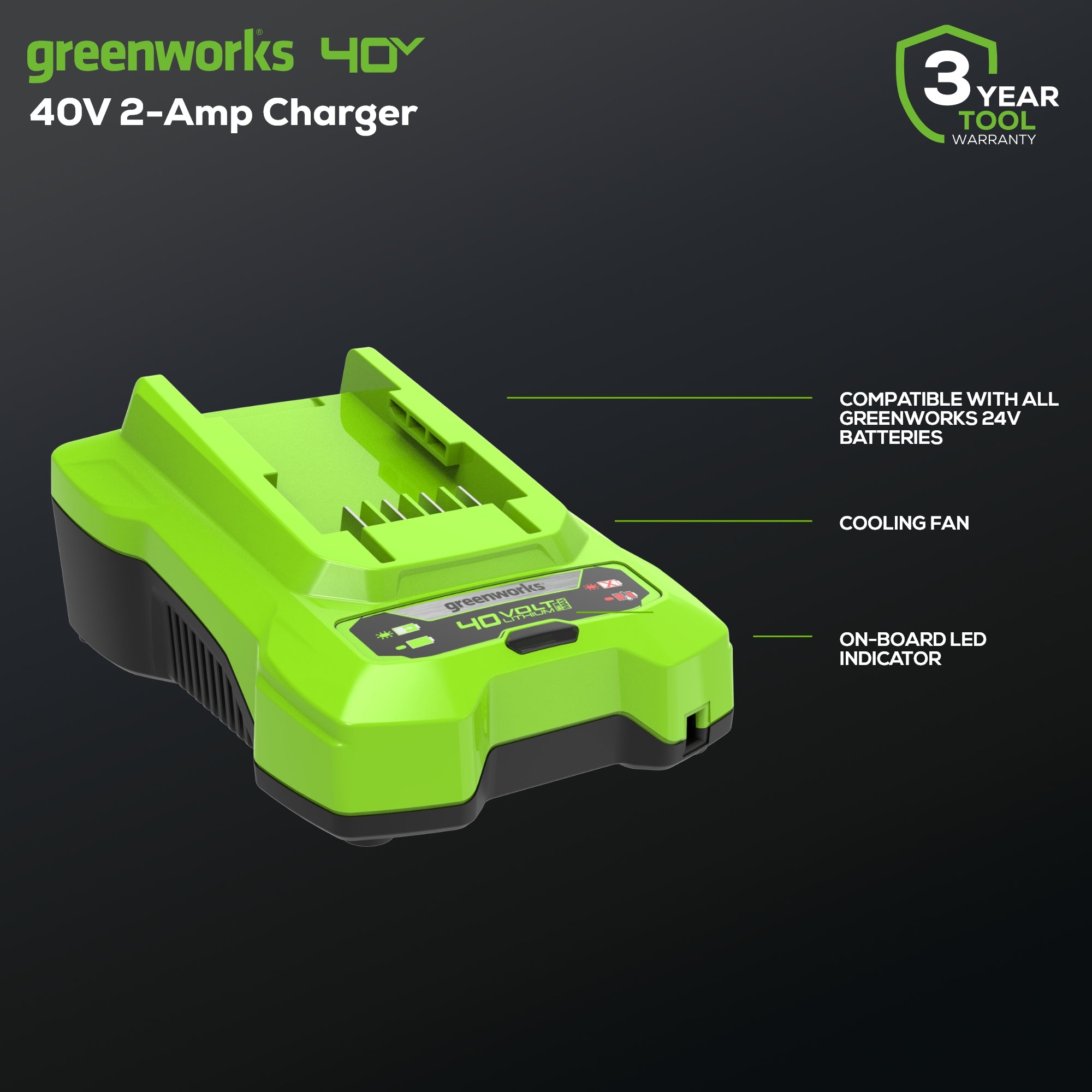 40V 2Ah Battery Charger