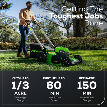 40V 21" Cordless Battery Self-Propelled Lawn Mower w/ 5.0Ah USB Batteries & Charger