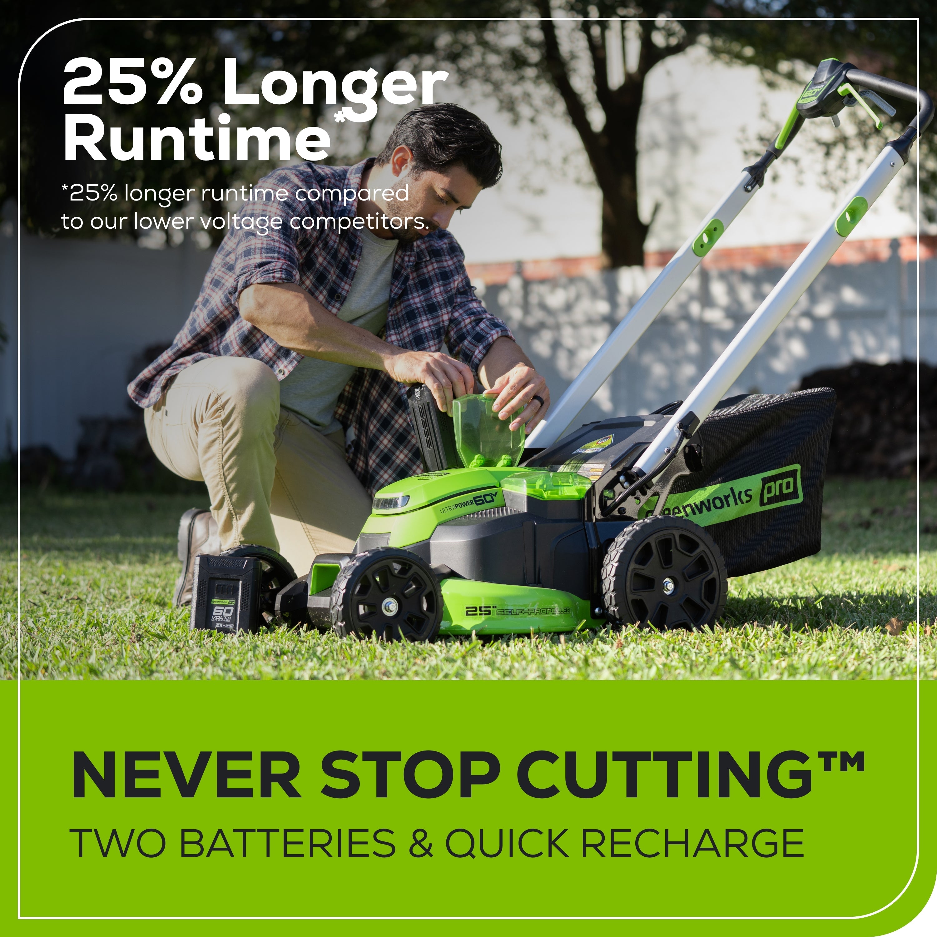 60V 25" Cordless Battery Self-Propelled Mower Combo Kit w/ String Trimmer and Blower