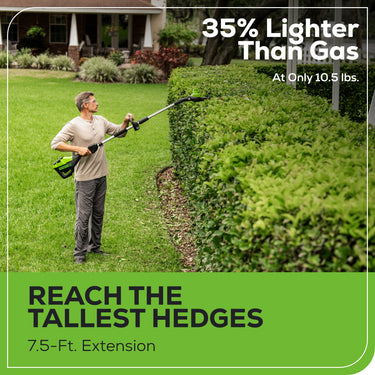 60V 20"  7-position Cordless Battery Pole Hedge Trimmer w/ 2.0 Ah Battery & Charger