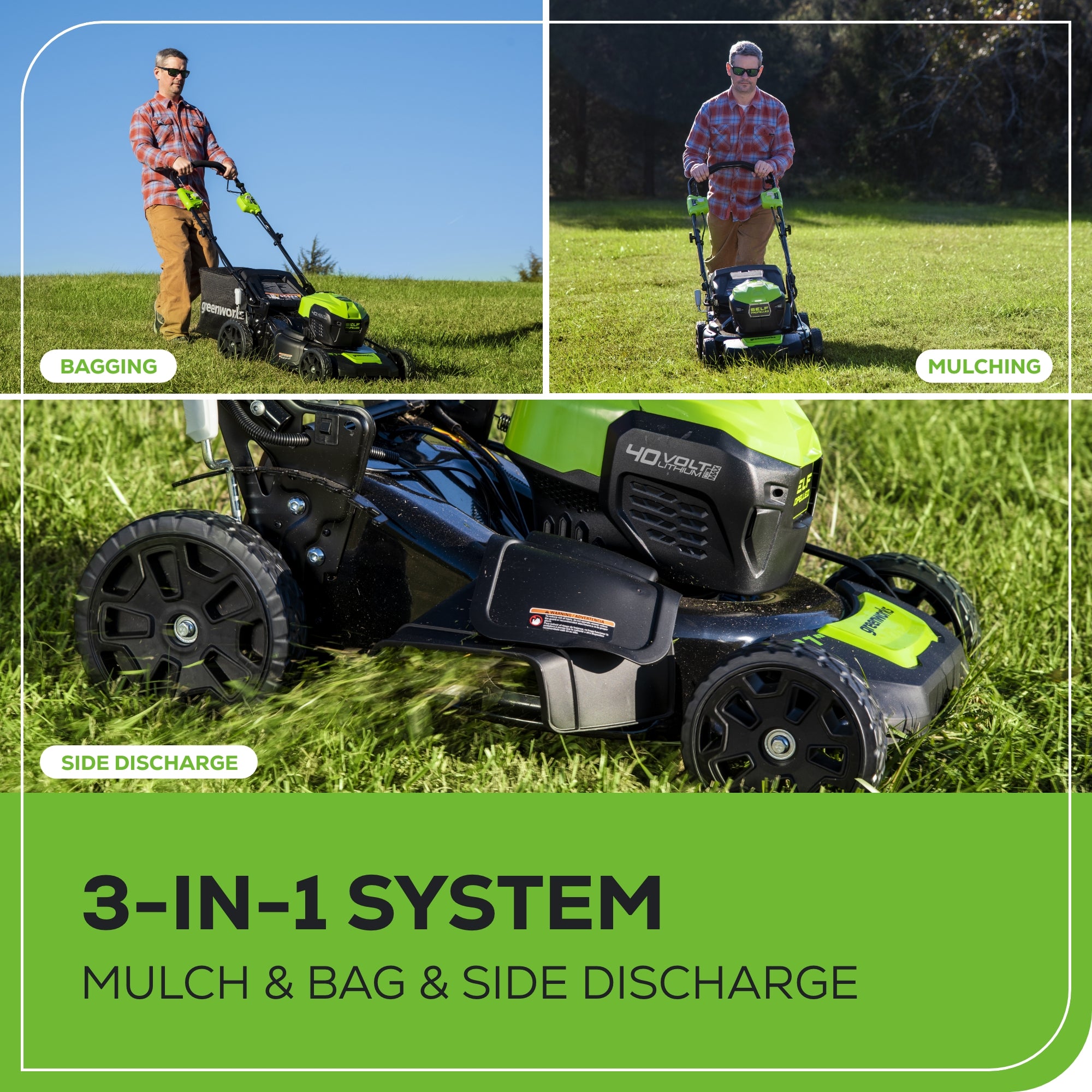 40V 21" Cordless Battery Self-Propelled Lawn Mower 3PC Combo Kit w/ (1) 5.0Ah Battery, (1) 2.0Ah Battery & (2) Chargers