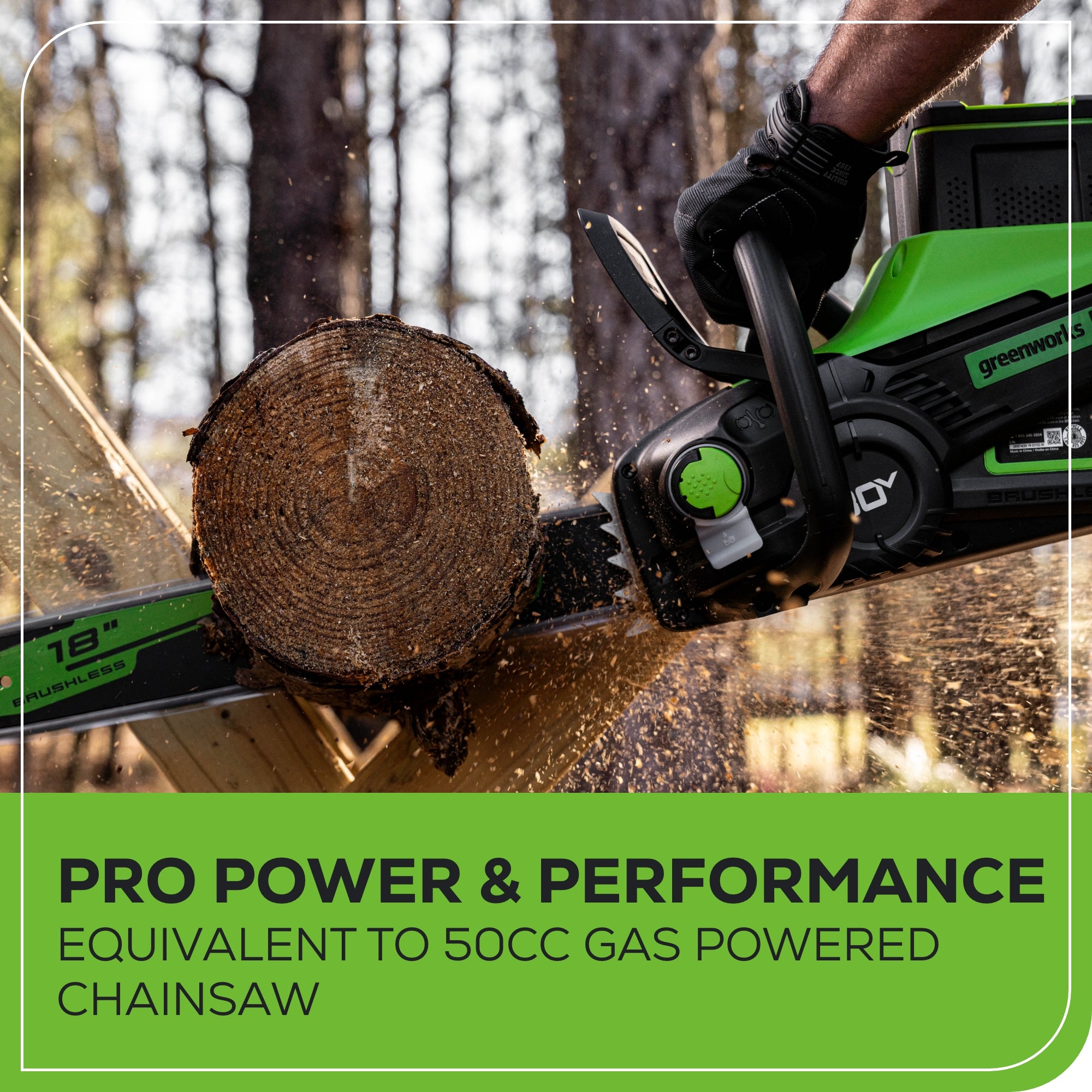 80V 18" Cordless Battery 2.5kW Chainsaw (Tool-Only)