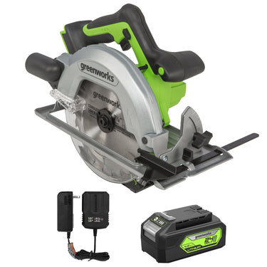 24V Circular Saw 7-1/4" w/ 4.0Ah USB Battery & Charger