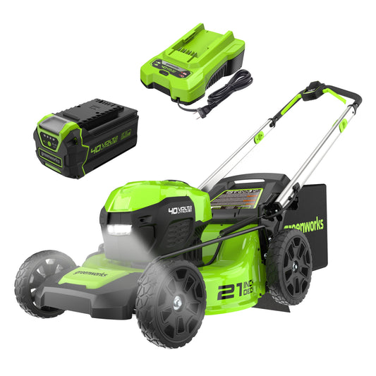 40V 21" Cordless Battery Push Mower w/ 5.0Ah Battery & Charger