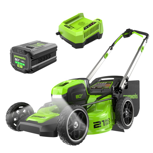 80V 21" Cordless Battery Push Lawn Mower w/ 4.0Ah Battery & Charger