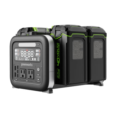 40V 500W 4-Slot Inverter Portable Power Station w/ (4) 4.0Ah Batteries & Built-In Charger