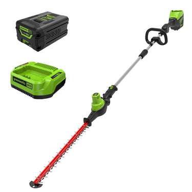 60V 20"  7-position Cordless Battery Pole Hedge Trimmer w/ 2.0 Ah Battery & Charger