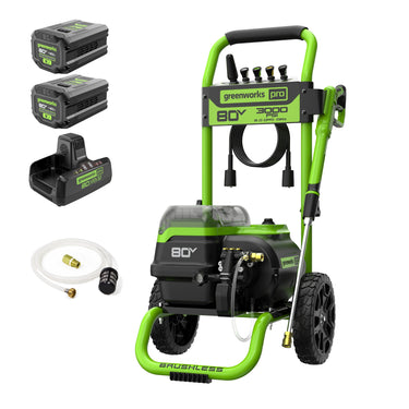 80V 3000-PSI 2.0 GPM Electric Pressure Washer w/ (2) 4.0Ah Batteries & Dual Port Charger