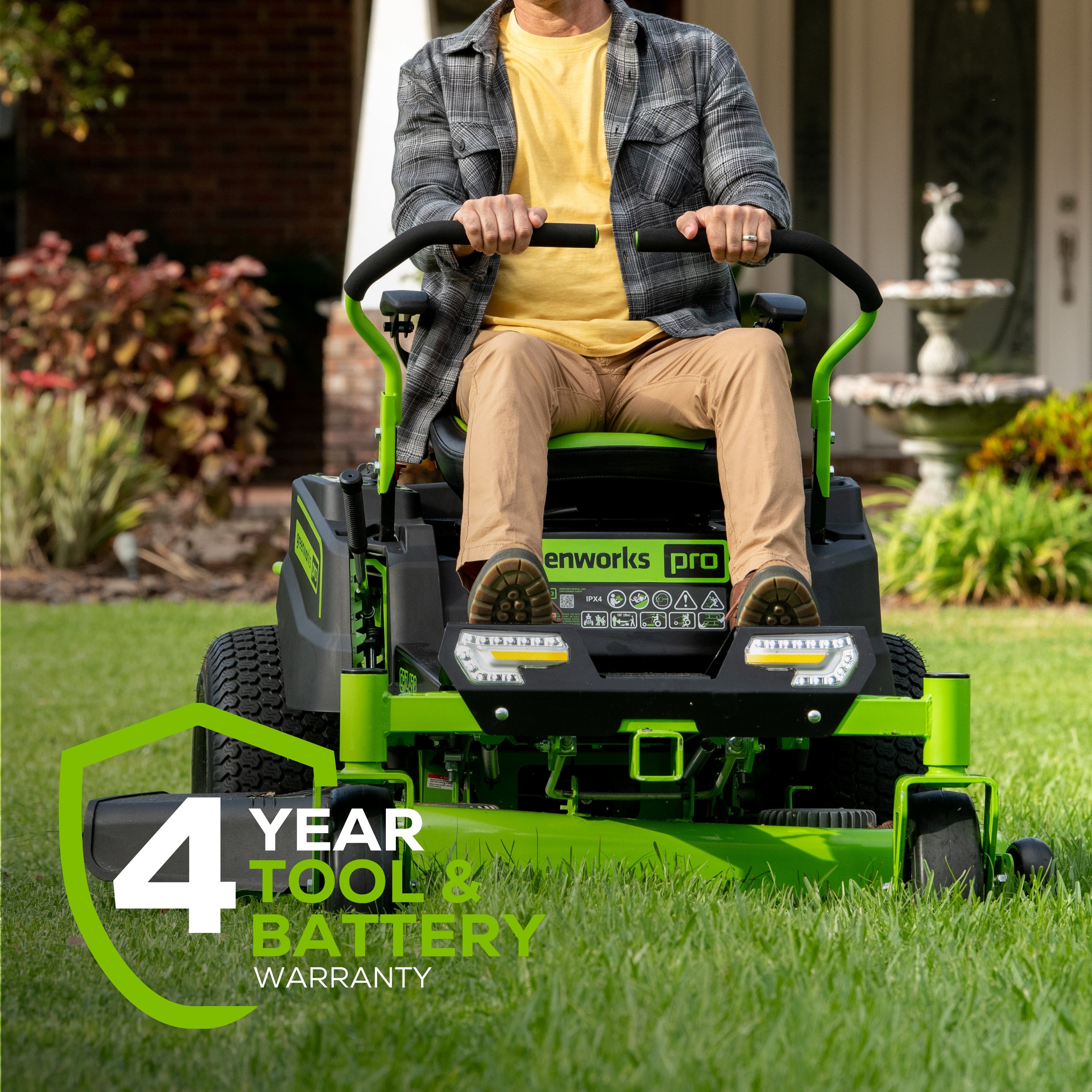 Greenworks electric riding lawn mower sale