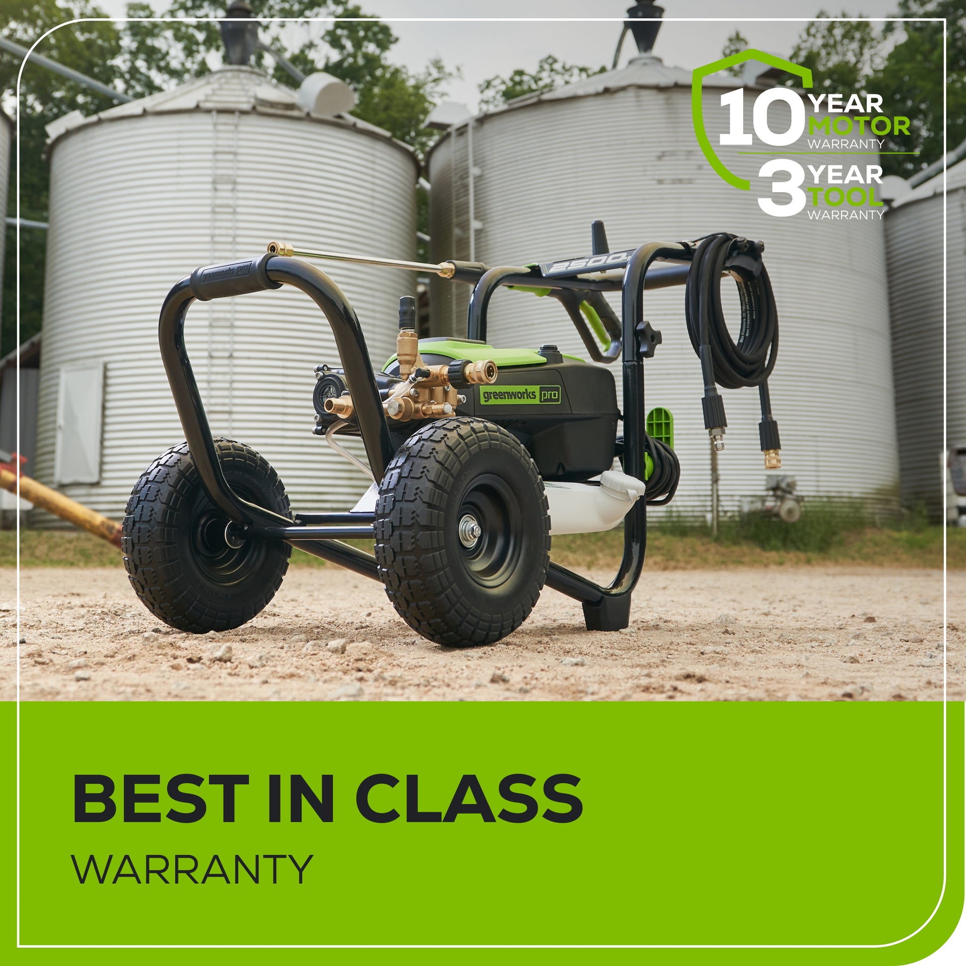 Industrial-Grade 2500 PSI 2.1-Gallons Cold WaterElectric Pressure Washer