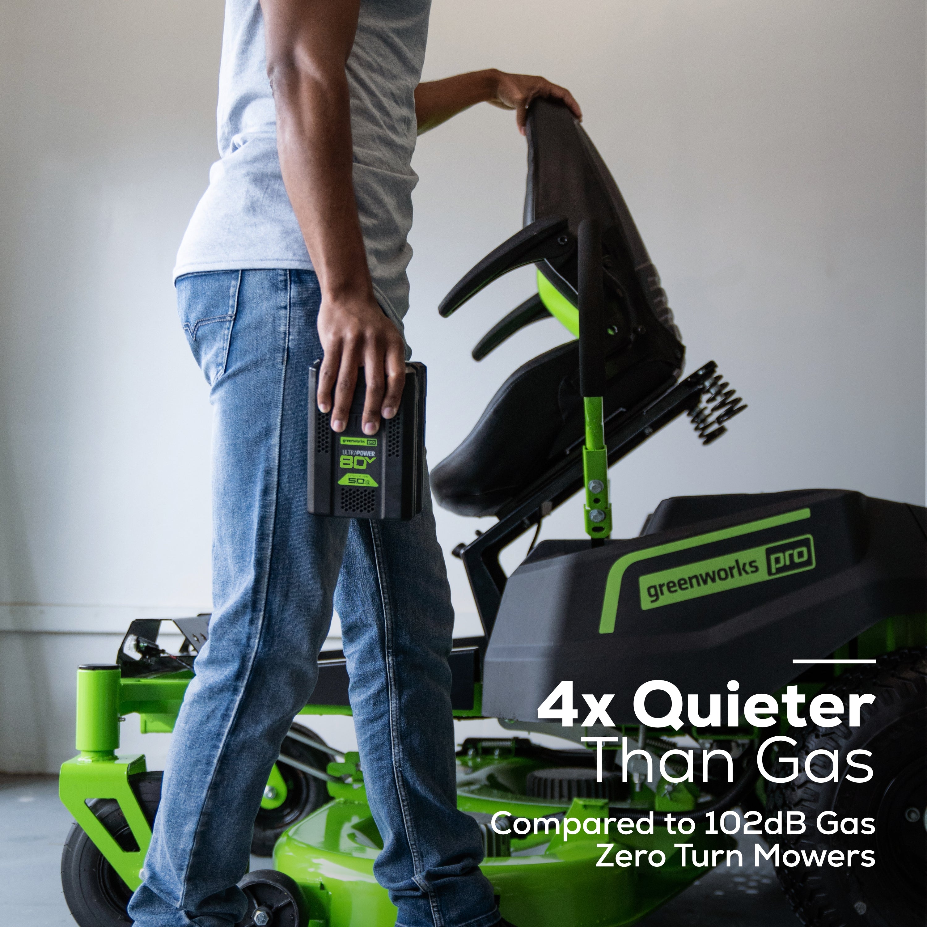 80V 42" Cordless Battery CrossoverT Riding Lawn Mower w/ Six (6) 5.0Ah Batteries and Three (3) Dual Port Turbo Chargers