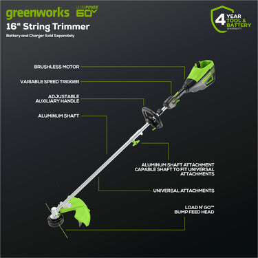 80V 16" Gen2 Cordless Battery String Trimmer (Attachment Capable) (Tool Only)