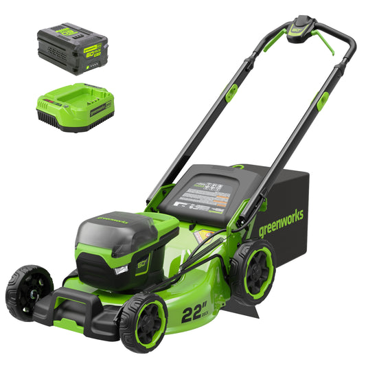 60V 22" Cordless Battery Push Lawn Mower w/ 5.0Ah Battery & Charger