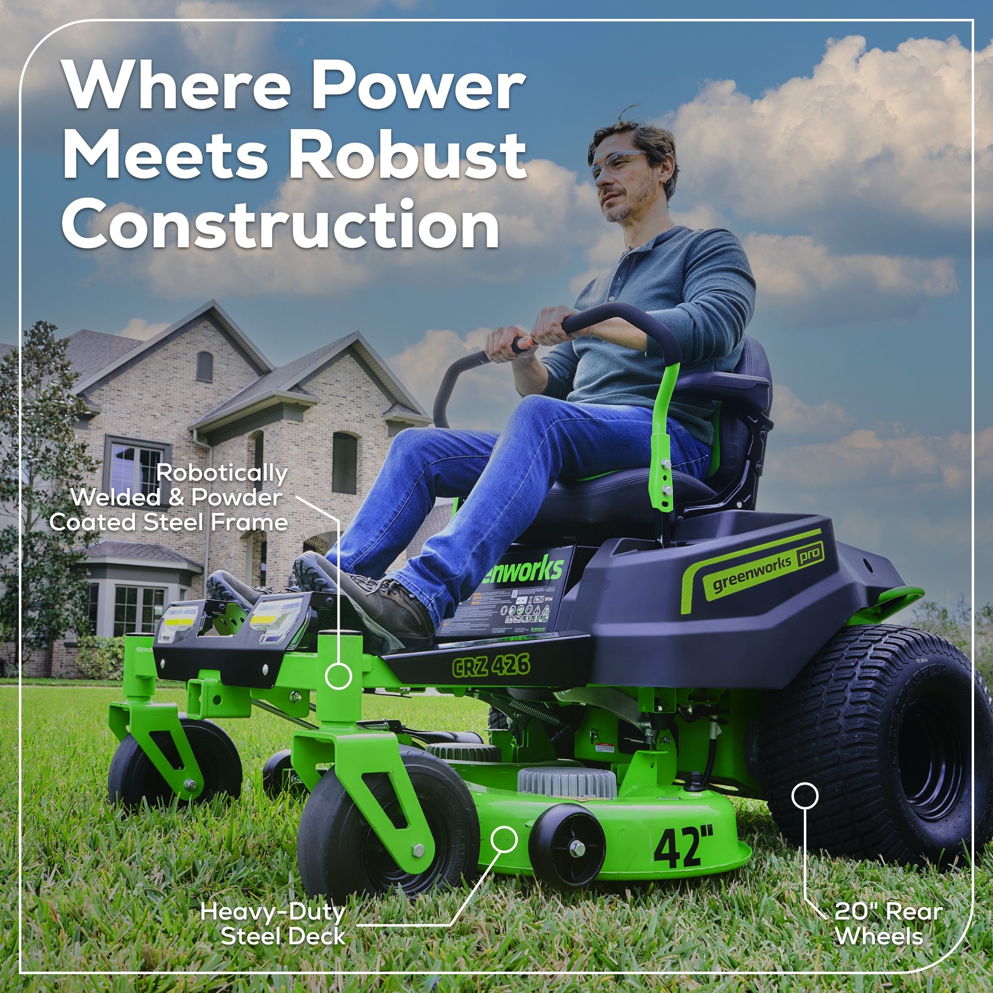 60V 42” Electric CrossoverZ Zero Turn Mower with (6) 8 Ah Batteries and (3) Dual Port Turbo Chargers