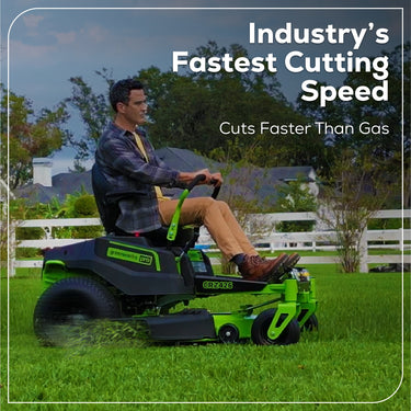 60V 42” Electric CrossoverZ Zero Turn Mower with (6) 8 Ah Batteries and (3) Dual Port Turbo Chargers