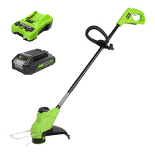 24V 10" Cordless Battery String Trimmer w/ 2.0 Ah USB Battery & Charger