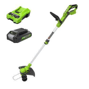 24V 12" Cordless Battery String Trimmer & Edger w/ 2.0Ah USB Battery & Charger