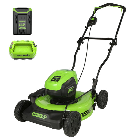 60V 19" Cordless Battery Push Lawn Mower w/ 5.0Ah Battery & Charger