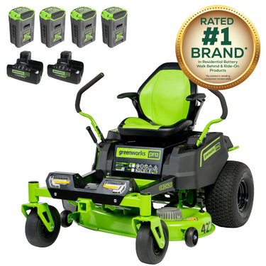 60V 42” Electric CrossoverZ Zero Turn Mower with (4) 8 Ah Batteries and (2) Dual Port Turbo Chargers