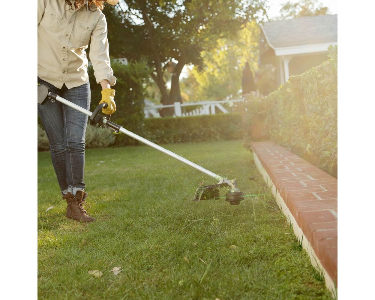 80V 16" Cordless Battery String Trimmer (Attachment Capable) & 8-Inch Edger Attachment Combo Kit w/ 2.0Ah Battery & Charger