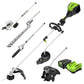 80V 16" Cordless Battery String Trimmer (Attachment Capable) & 5 Pcs Attachment Combo Kit w/ 2.0Ah Battery & Charger