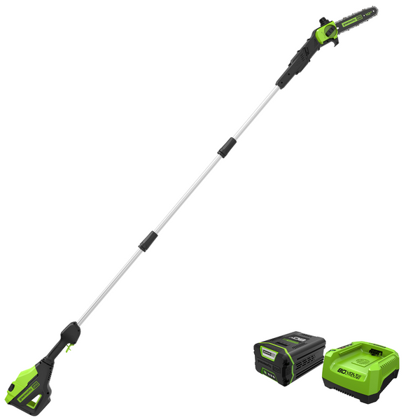 80V 18" Cordless Battery Chainsaw & 10" Pole Saw Combo Kit w/ (2) 2.0Ah Batteries & (2) Chargers.