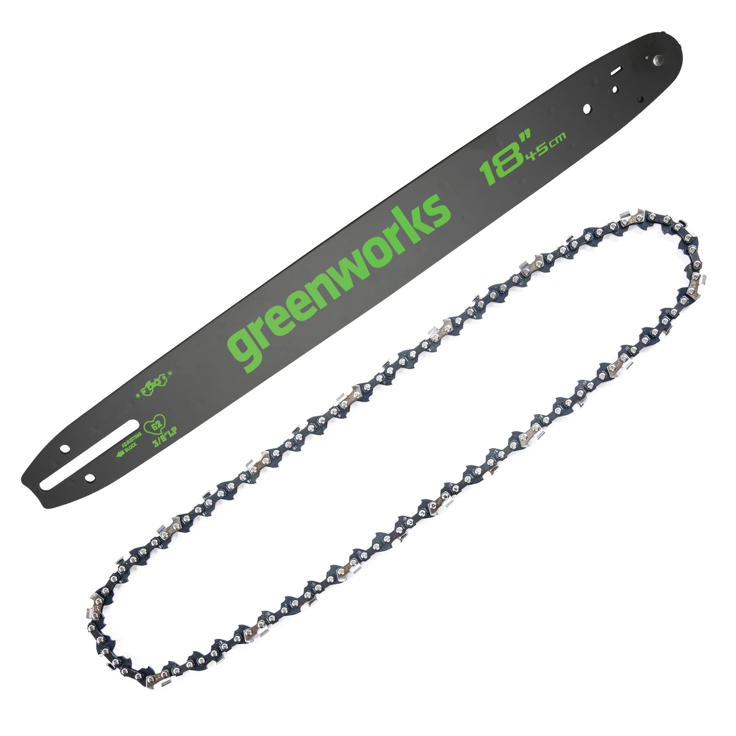 Greenworks - 18-inch Replacement Chainsaw Bar and Chain Combo - Black