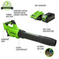 40V 550 CFM Cordless Battery Leaf Blower & Gutter Cleaning Kit w/ 4.0 Ah Battery & Charger