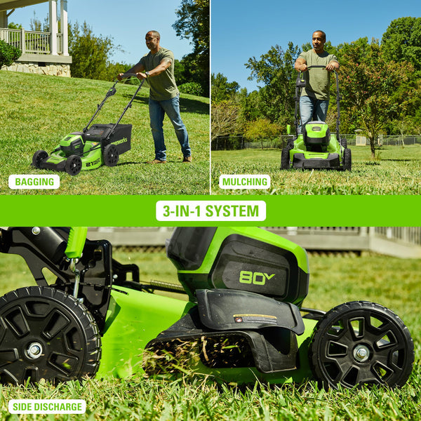 80V 21" Self-Propelled Mower 5-pc Combo Kit w/ (1) 4Ah Battery, (1) 2Ah Battery & (2) Chargers