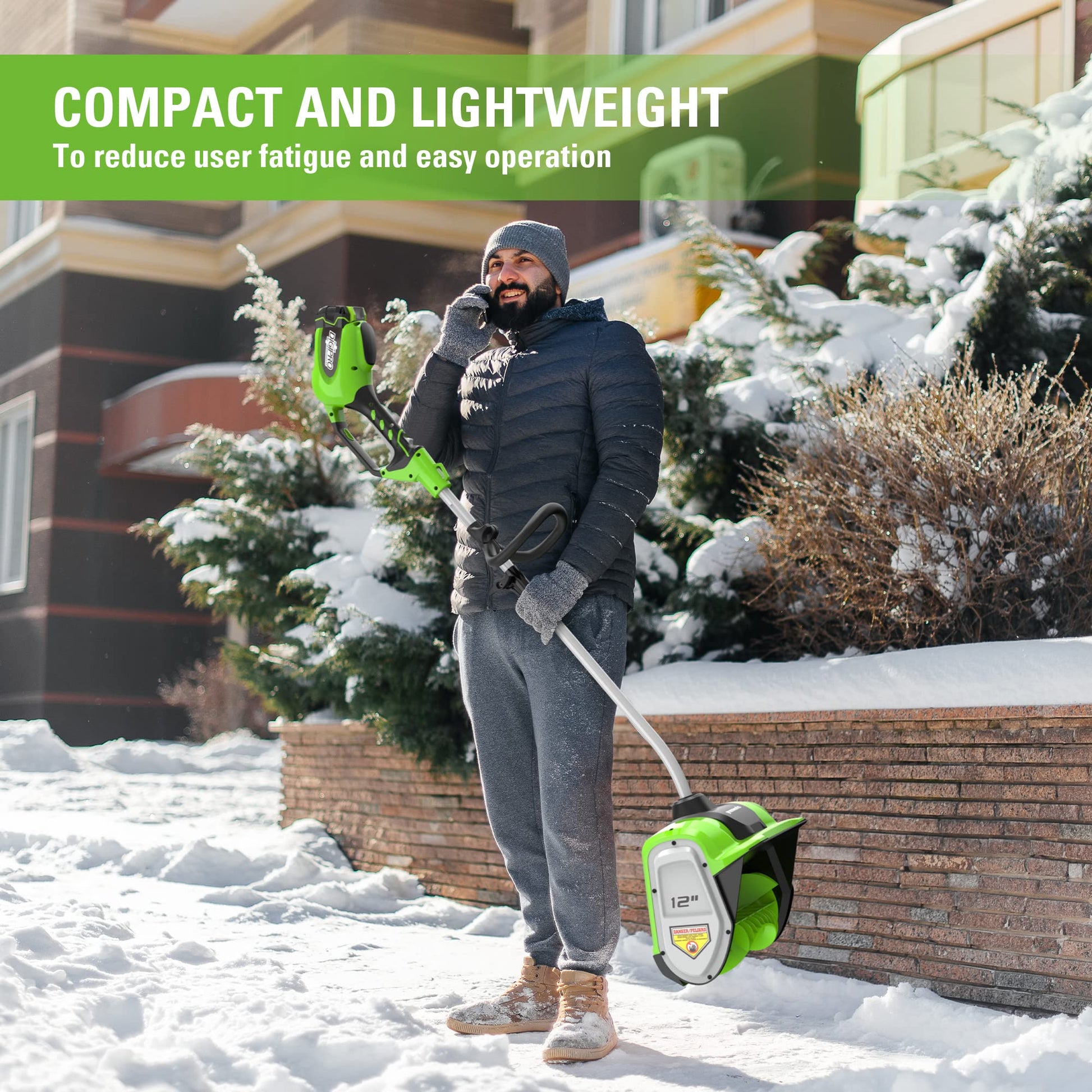 Greenworks 40V 20 In. Cordless Snow Blower with 4.0 Ah Battery and