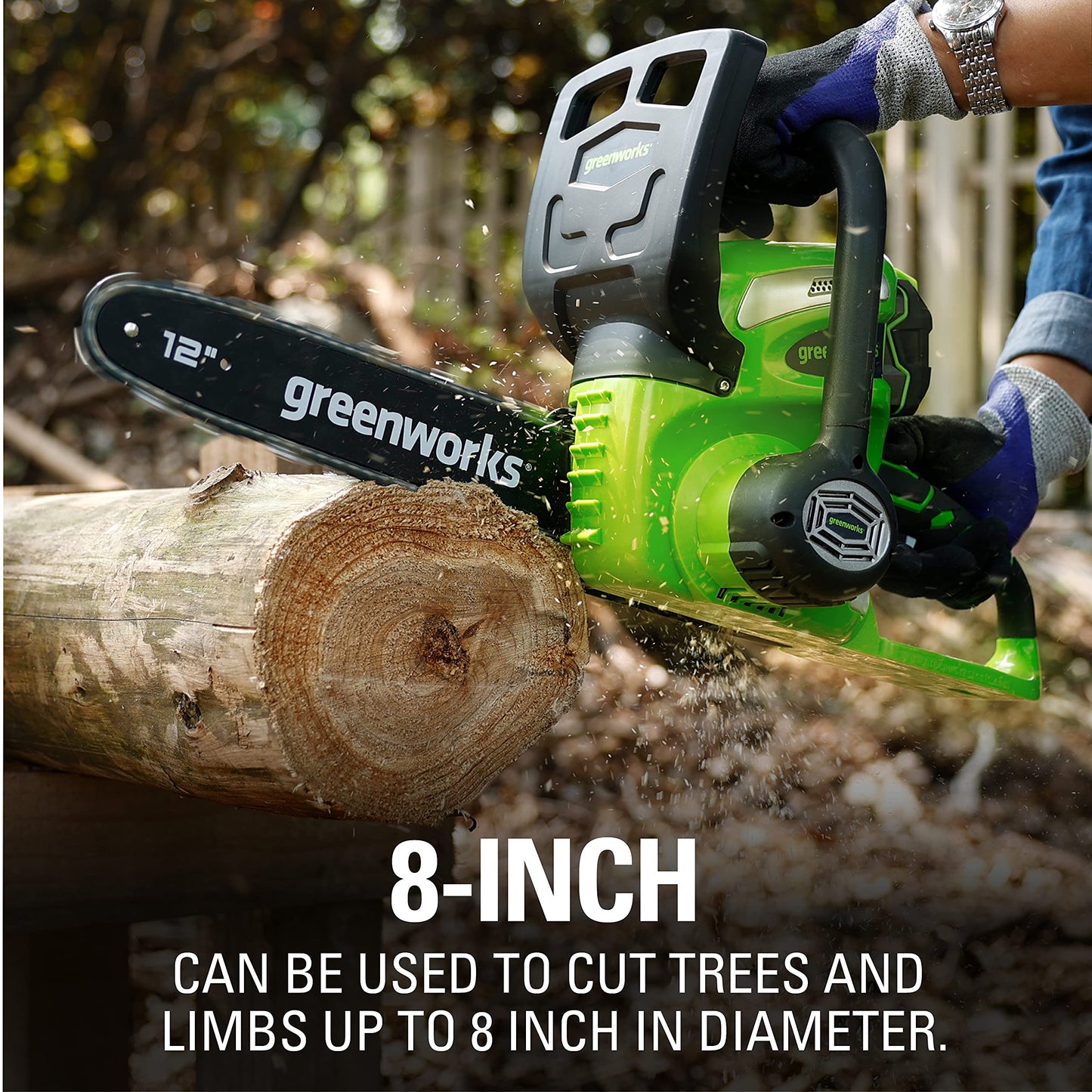 Greenworks 40V 12-in Cordless Compact Chainsaw, 2.0 Ah Battery