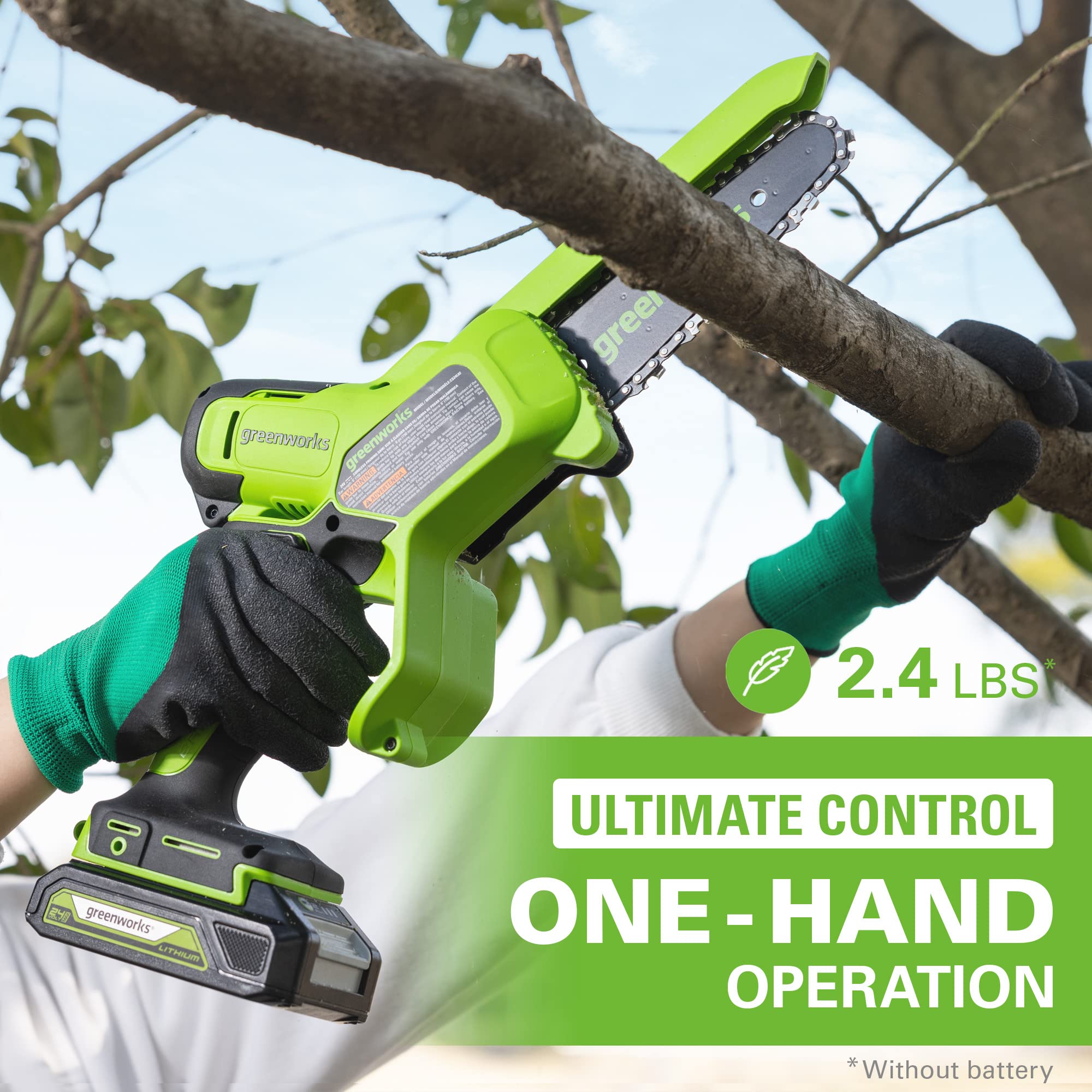 24V 6” Cordless Battery Brushless Pruner Saw w/ 2.0Ah Battery & Charge