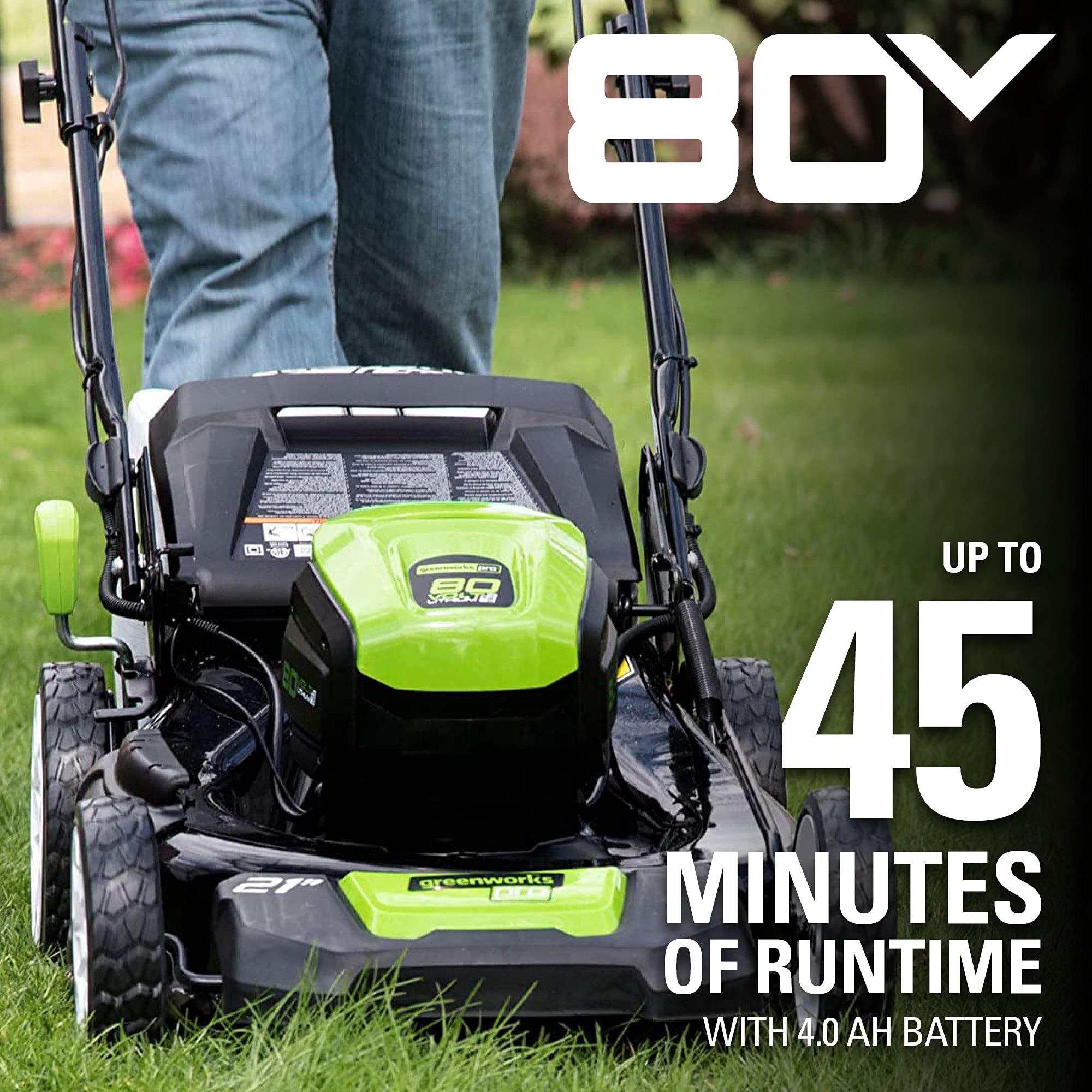 80V 21" Cordless Battery 3-in-1 Self-Propelled Lawn Mower w/ 4.0Ah Battery & Charger