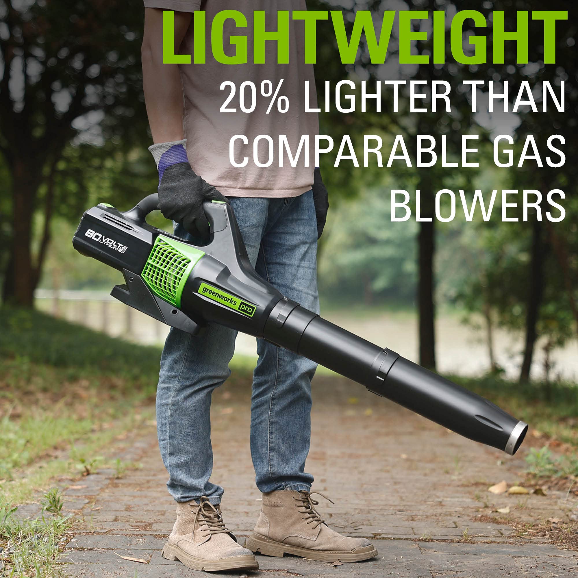 80V Cordless Battery Brushless Axial 500 CFM Leaf Blower w/ 2Ah Battery and Charger