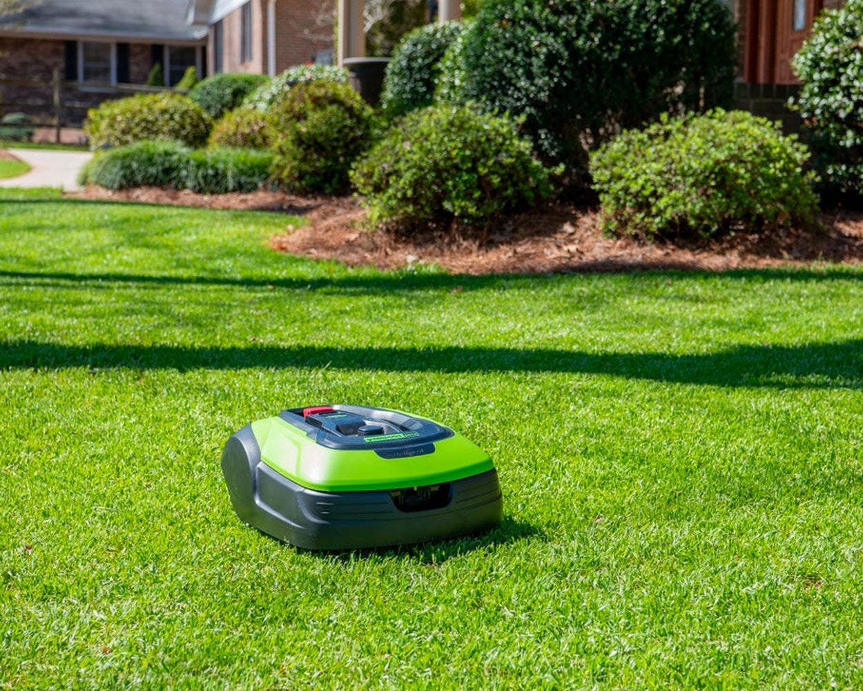 Optimow 50 Robotic Lawn Mower W Garage Greenworks Tools