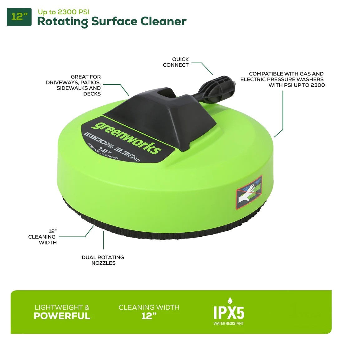 Universal 12" Rotating Surface Cleaner