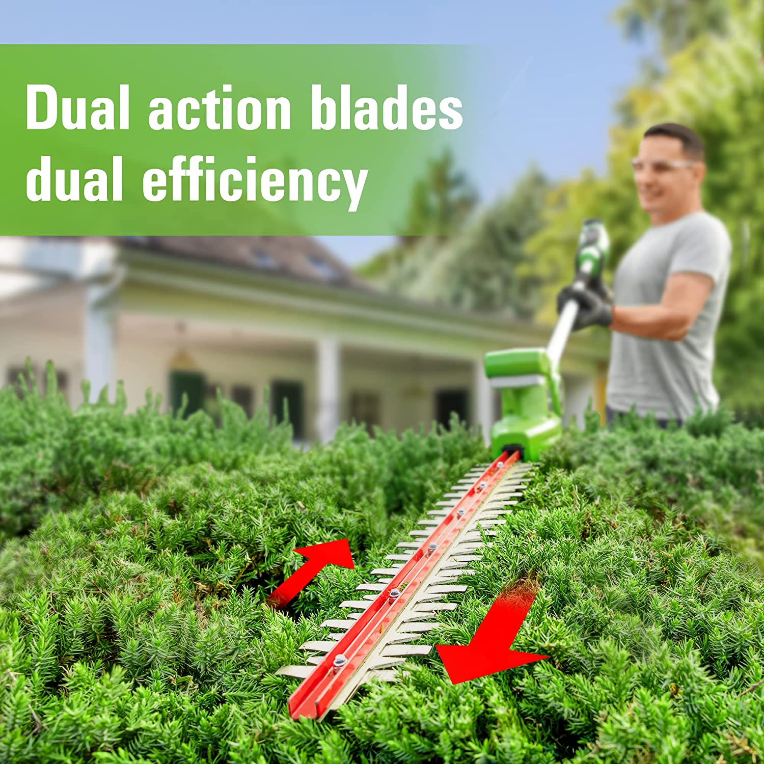 24V 8" Cordless Battery Polesaw & Pole Hedge Trimmer Combo Kit w/ 2Ah USB Battery and Charger