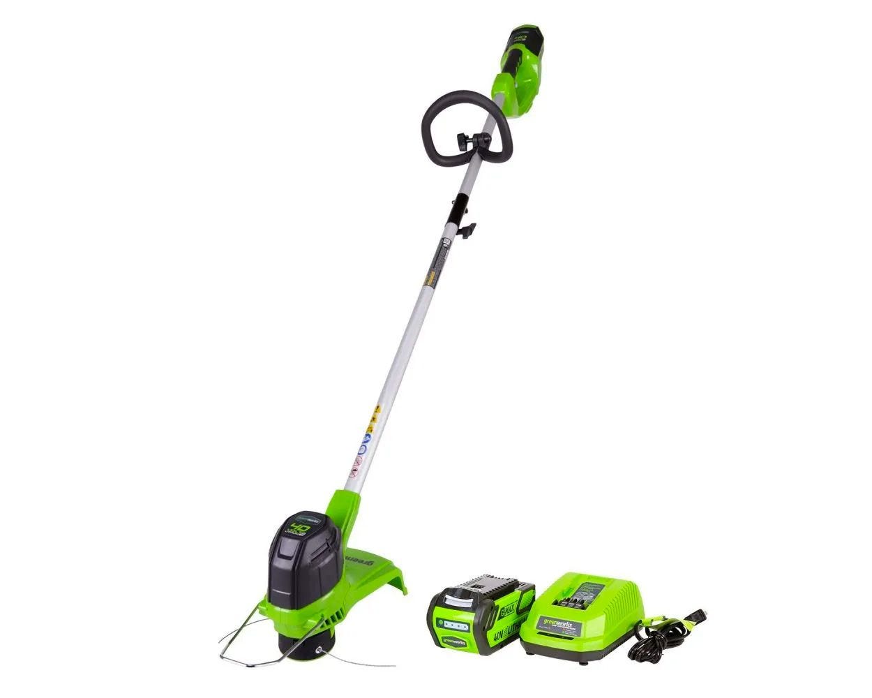 Greenworks 40V 15 Straight Shaft String Trimmer with 2.5 Ah Battery and Charger, 2111802