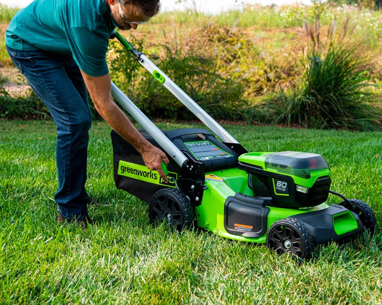 60V 21" Cordless Battery Push Mower & 16"  String Trimmer Combo Kit w/ 5.0Ah Battery & Charger