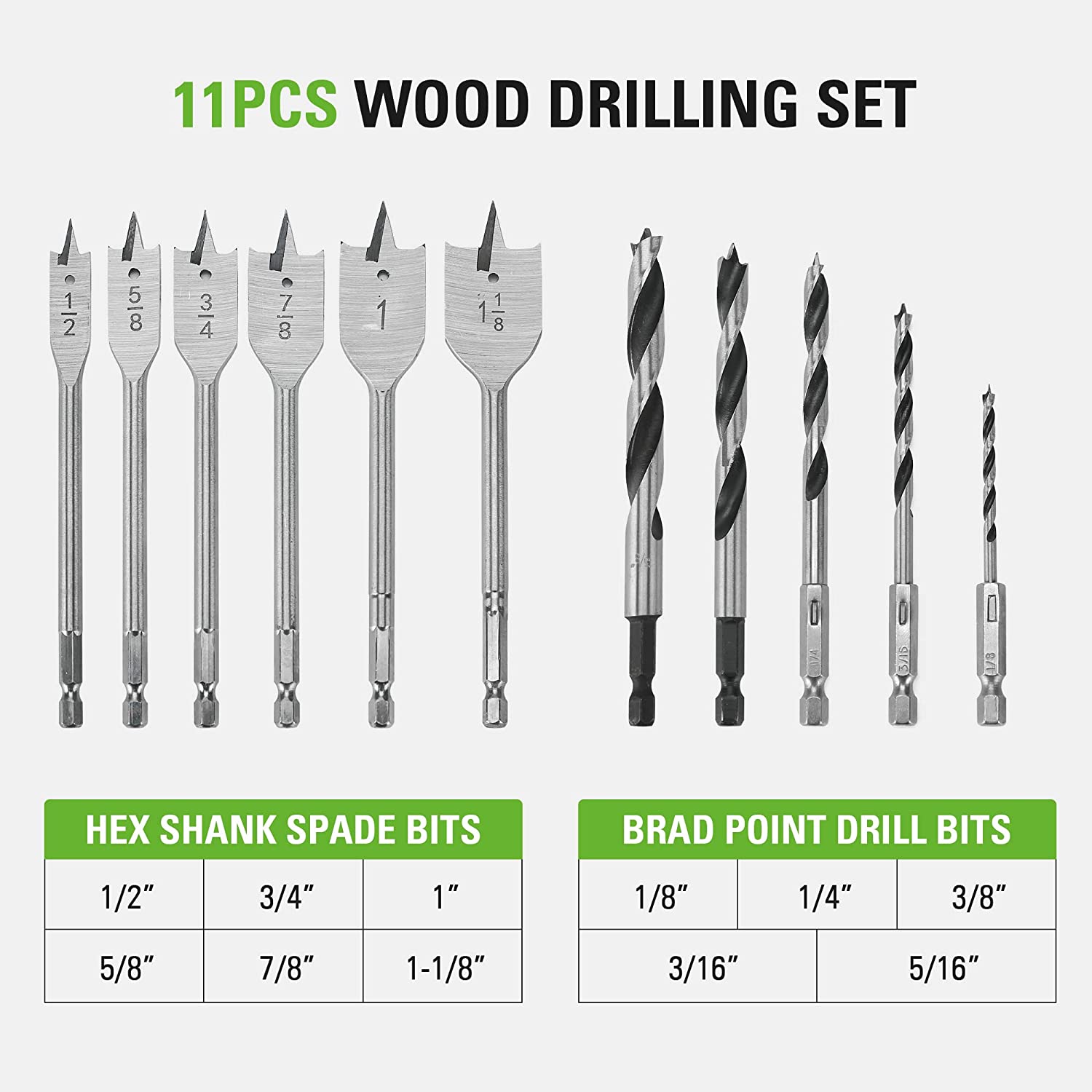 11 Piece Wood Drilling Set