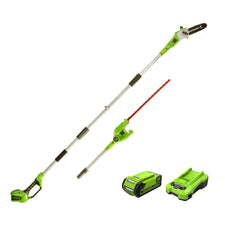 40V 8" Cordless Battery Pole Saw & Hedge Trimmer Attachment w/ 2.0 Ah Battery & Charger