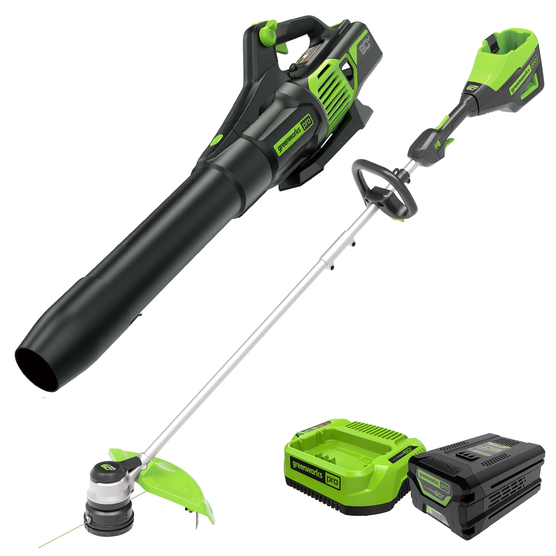 Yard Force 60-Volt Cordless String Trimmer & Leaf Blower Combo Kit,  Brushless Motor, Battery and Charger