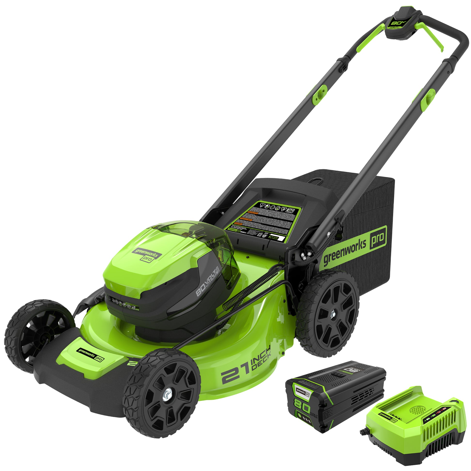 Greenworks 80V 21 Cordless Battery Push Lawn Mower w/ 4.0Ah Battery & Charger
