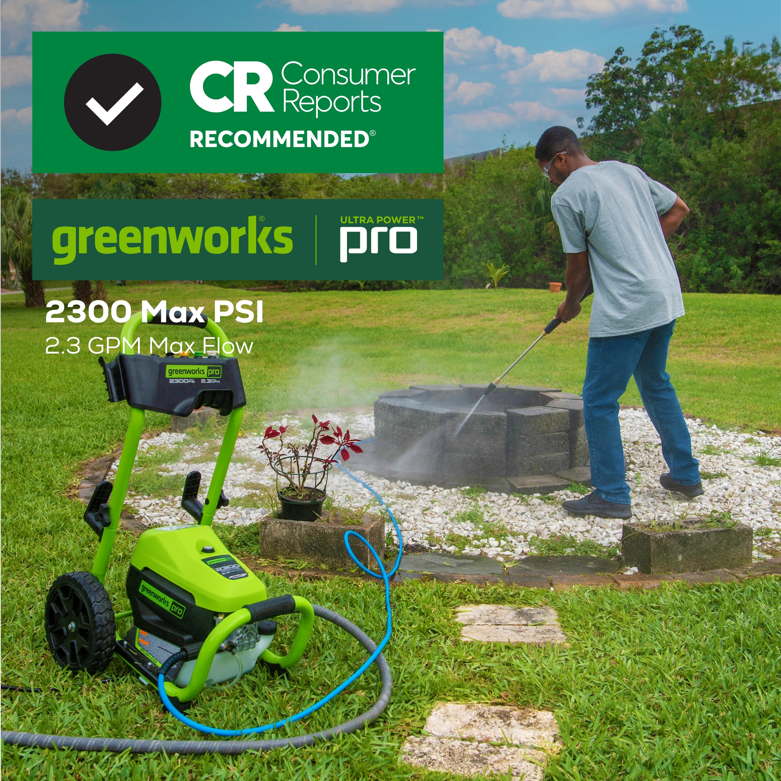 2300 PSI 1.2-GPM Cold Water Electric Pressure Washer