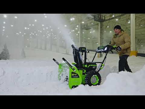 80V 24" Cordless Battery Two-Stage Snow Blower w/ Two (2) 5.0 Ah Batteries & Dual-Port Rapid Charger